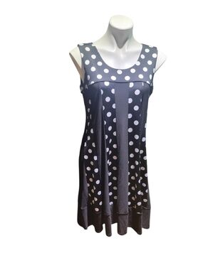 Ny Collection  Navy  Dress with White Polka Dots
